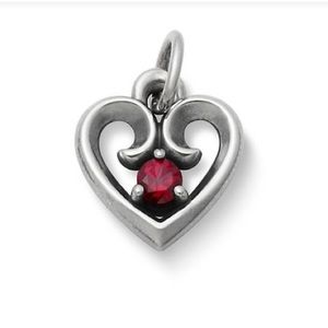 Remembrance Heart Pendant w/ Lab Created Ruby